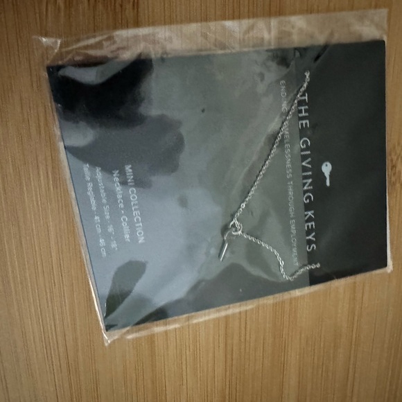 NEW- THE GIVING KEYS Mini Key Necklace Silver - Picture 5 of 7